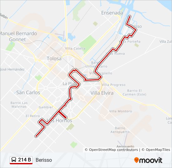 Mapa de 214 B de Colectivo