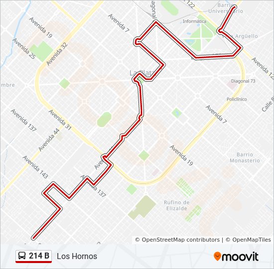 214 B Colectivo Line Map