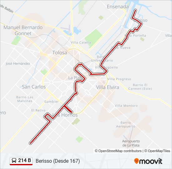 Ruta 214 B: Horarios, Paradas Y Mapas - Berisso (Desde 167) (Actualizado)