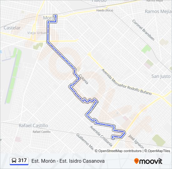 Mapa de 317 de Colectivo