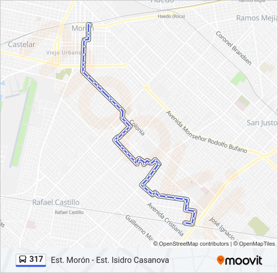 Mapa de 317 de Colectivo