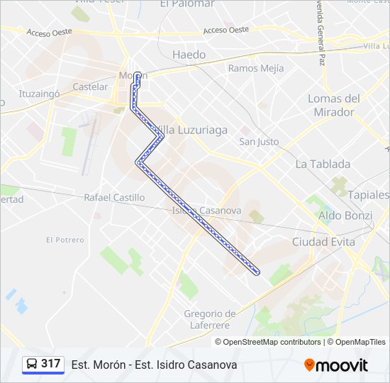 Mapa de 317 de Colectivo