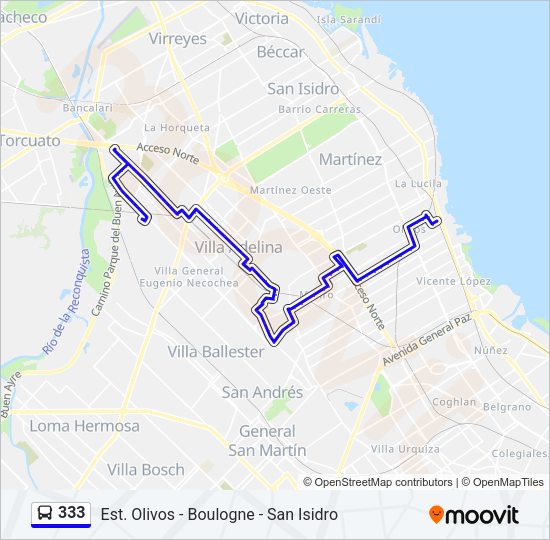 Mapa de 333 de Colectivo