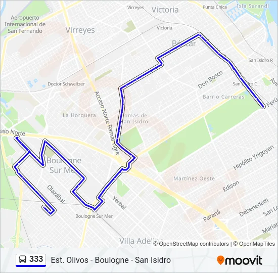 333 Colectivo Line Map