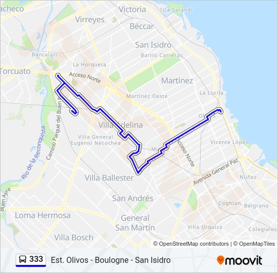 Mapa de 333 de Colectivo