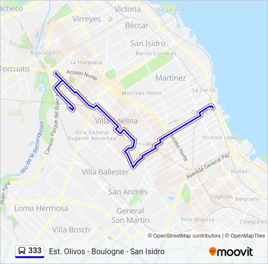 333 Colectivo Line Map