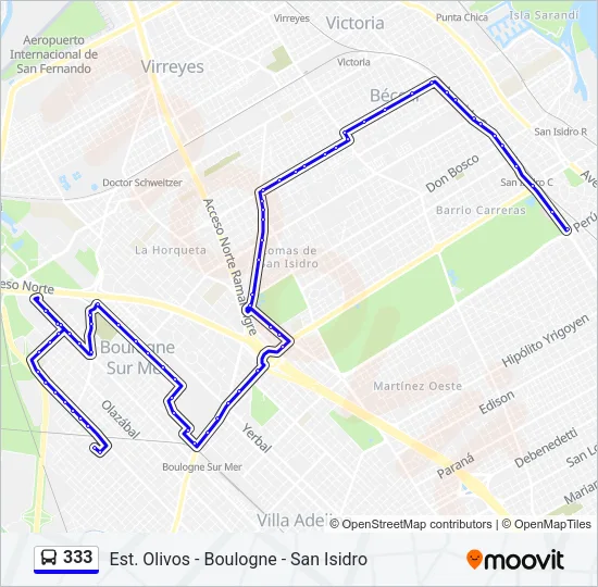 333 Colectivo Line Map