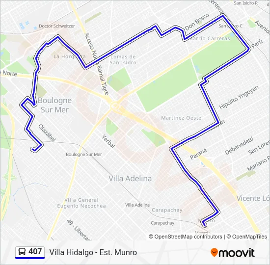 407 Colectivo Line Map