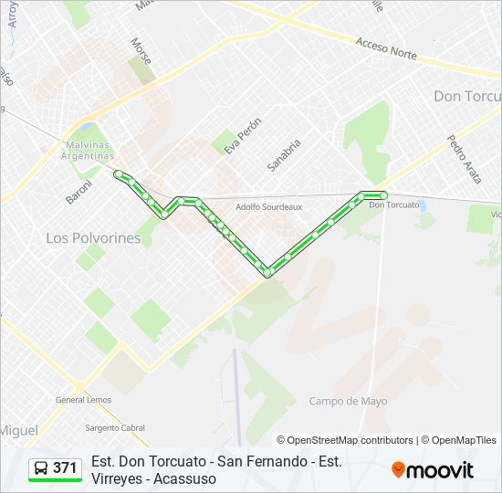 Mapa de 371 de colectivo