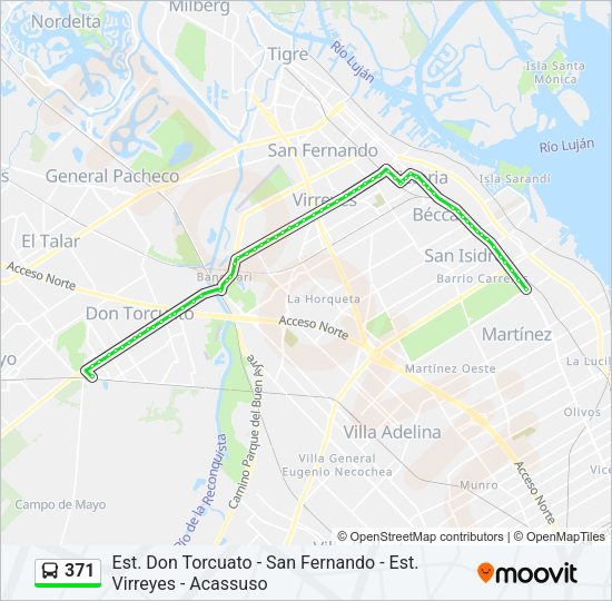 Mapa de 371 de Colectivo