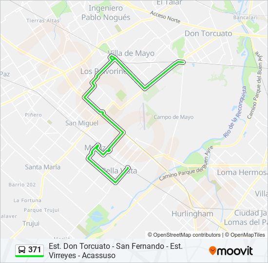 Mapa de 371 de colectivo