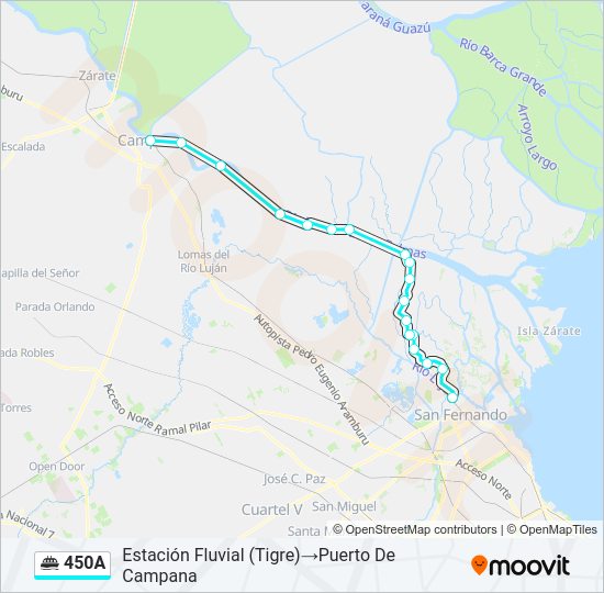 Mapa de 450A de ferry