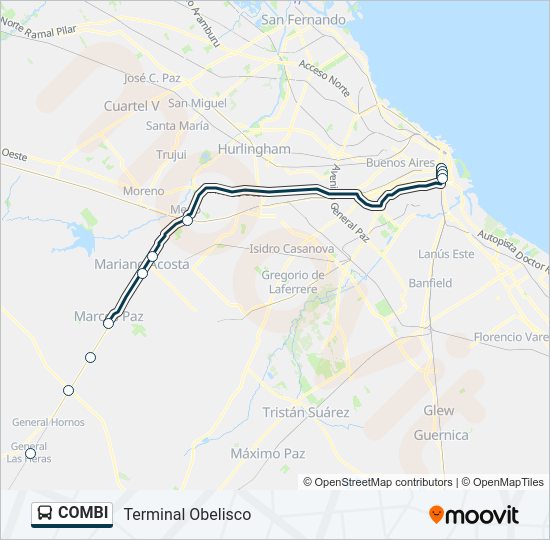 Mapa de COMBI de Colectivo