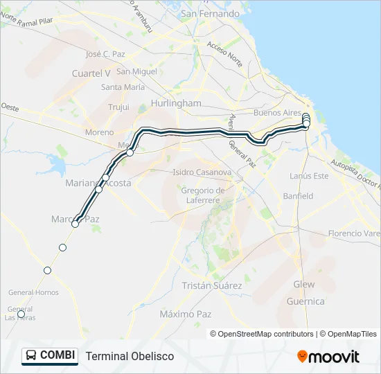 COMBI Colectivo Line Map