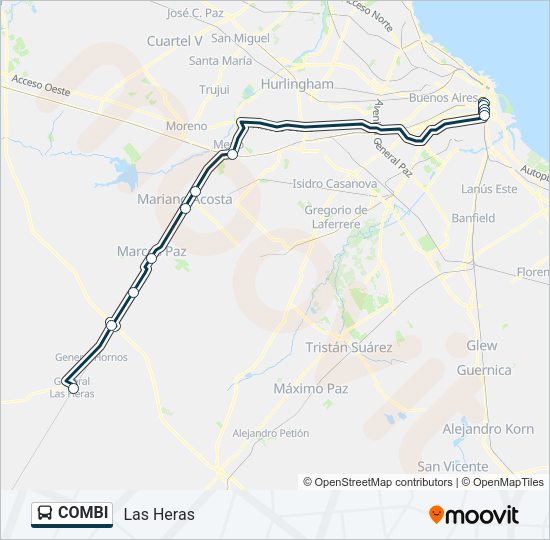 COMBI Colectivo Line Map