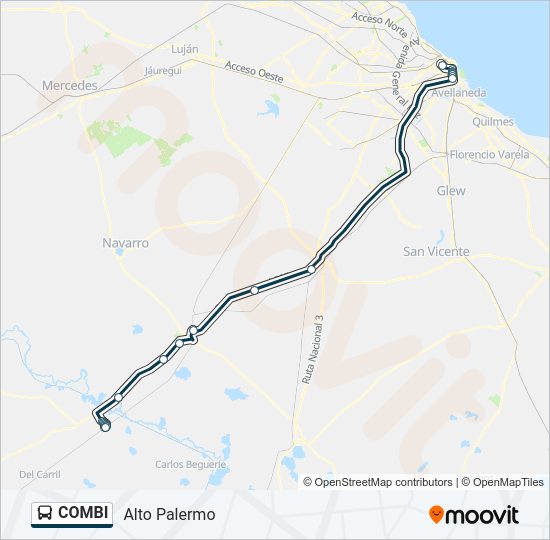 Mapa de COMBI de Colectivo