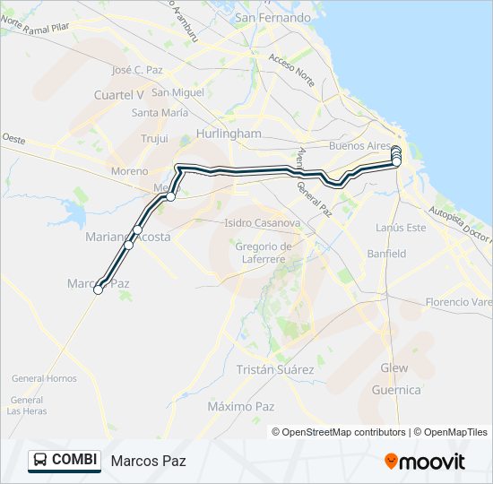 COMBI Colectivo Line Map