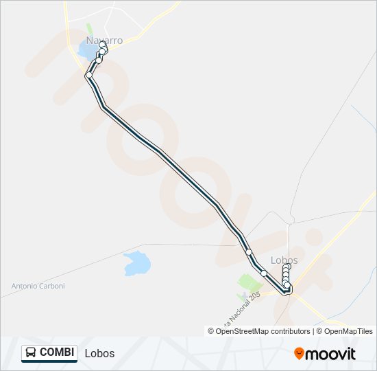 Mapa de COMBI de Colectivo