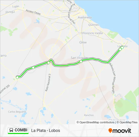 COMBI Colectivo Line Map
