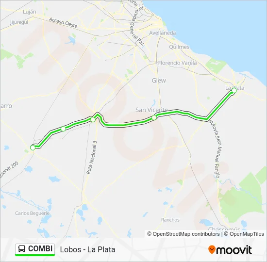 COMBI Colectivo Line Map