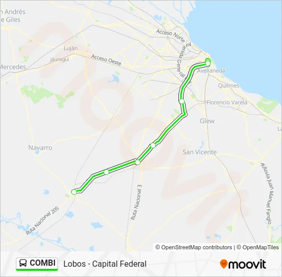 COMBI Colectivo Line Map