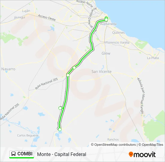 COMBI Colectivo Line Map