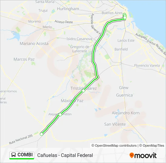 COMBI Colectivo Line Map