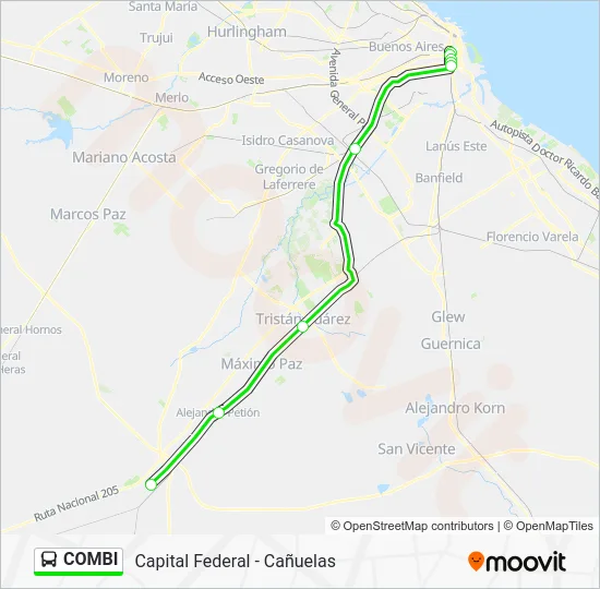 COMBI Colectivo Line Map