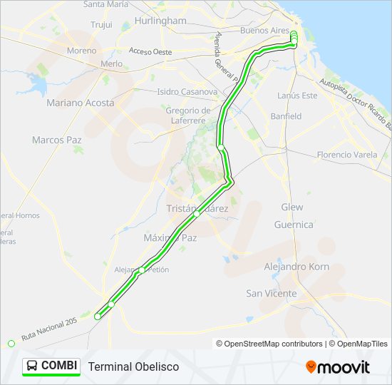 Mapa de COMBI de Colectivo