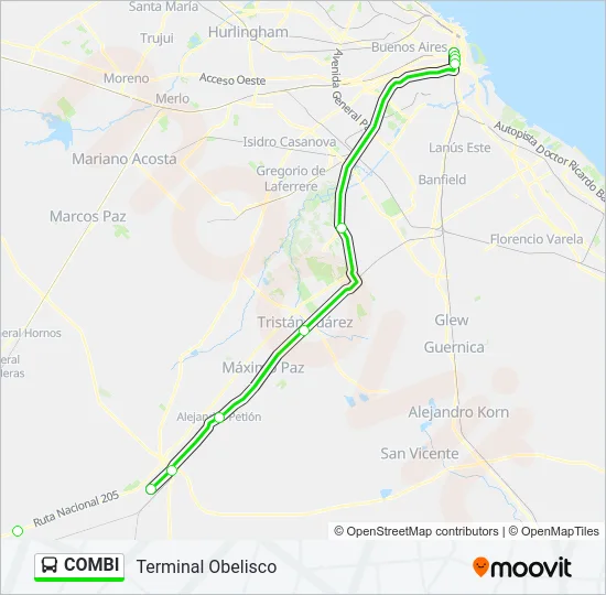 COMBI Colectivo Line Map