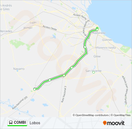 COMBI Colectivo Line Map