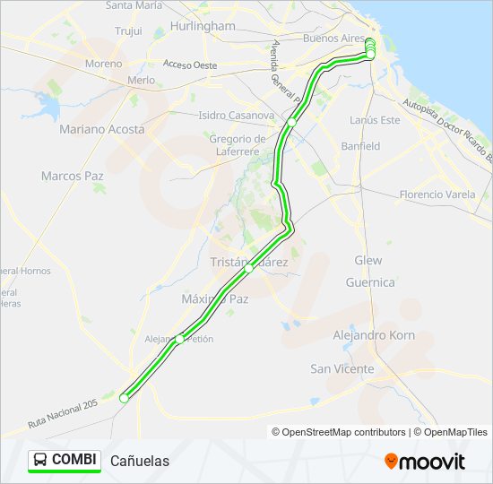 combi Route: Schedules, Stops & Maps - Cañuelas (Updated)