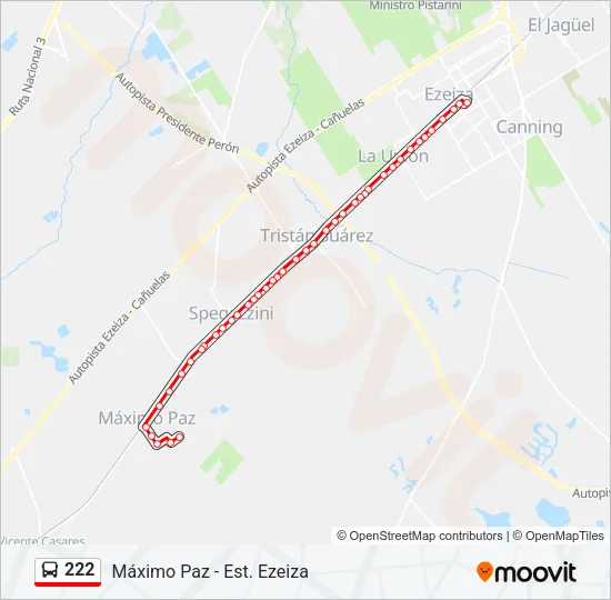 Mapa de 222 de Colectivo