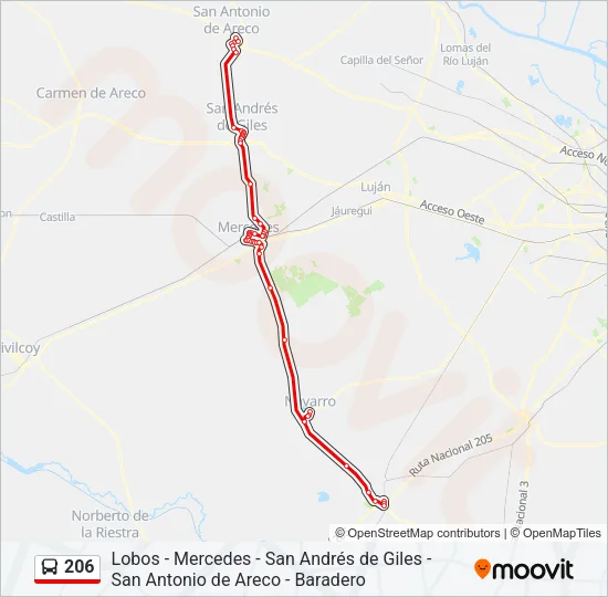 206 Colectivo Line Map
