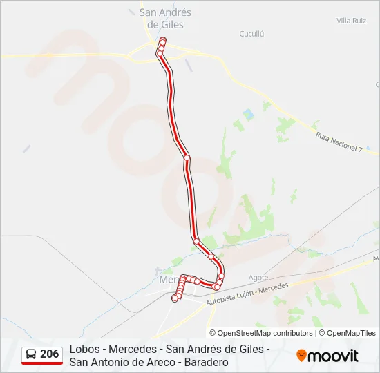 206 Colectivo Line Map