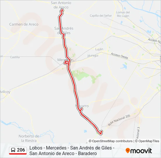 206 Colectivo Line Map