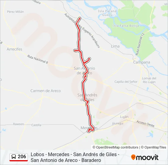 206 Colectivo Line Map