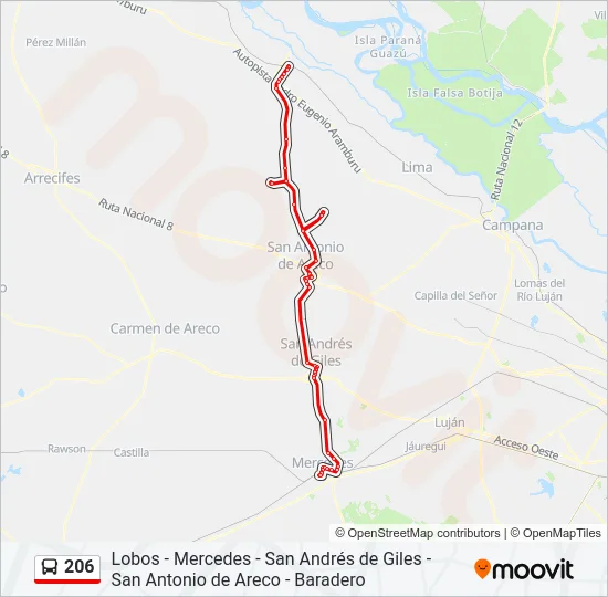 206 Colectivo Line Map