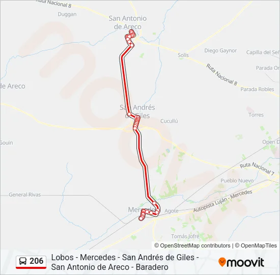206 Colectivo Line Map