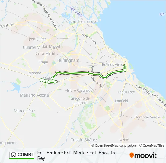 COMBI Colectivo Line Map