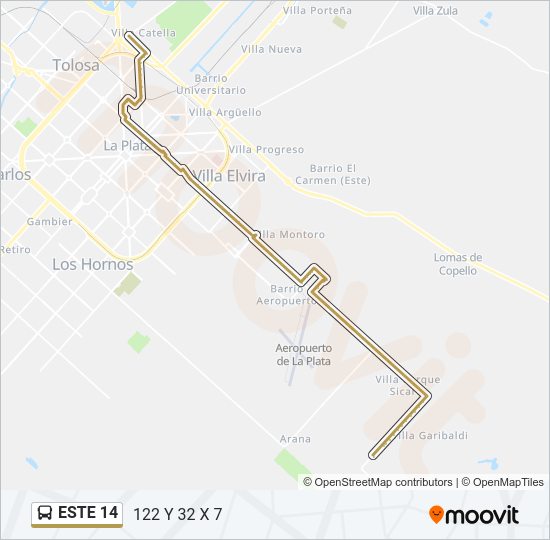 Mapa de ESTE 14 de Colectivo
