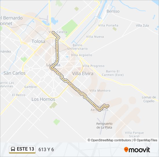 Mapa de ESTE 13 de Colectivo