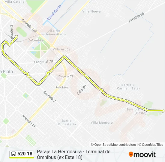 520 18 Colectivo Line Map