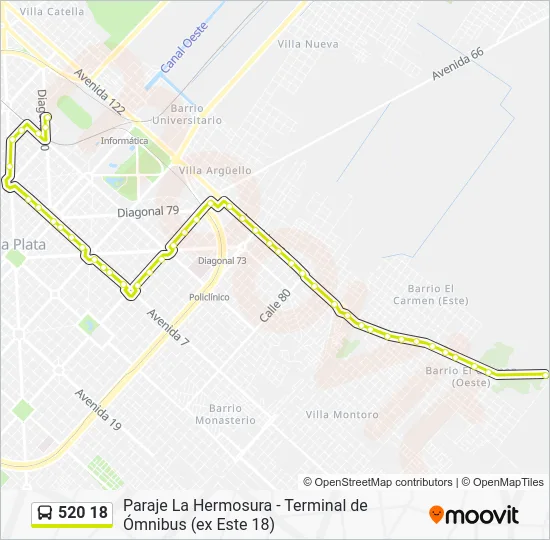 520 18 Colectivo Line Map