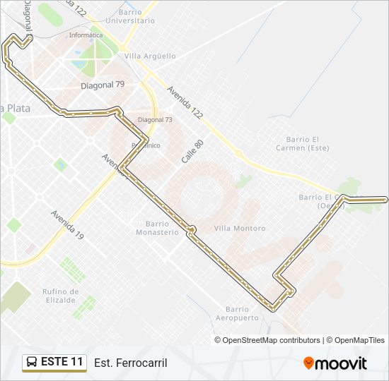 ESTE 11 Colectivo Line Map