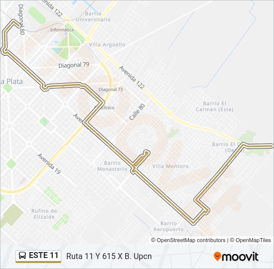 ESTE 11 Colectivo Line Map