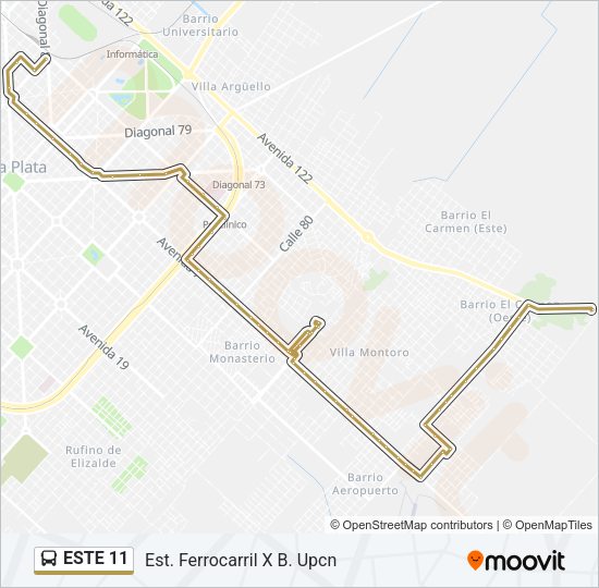 Mapa de ESTE 11 de Colectivo