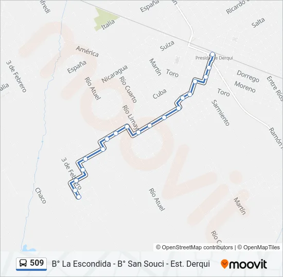 509 Colectivo Line Map