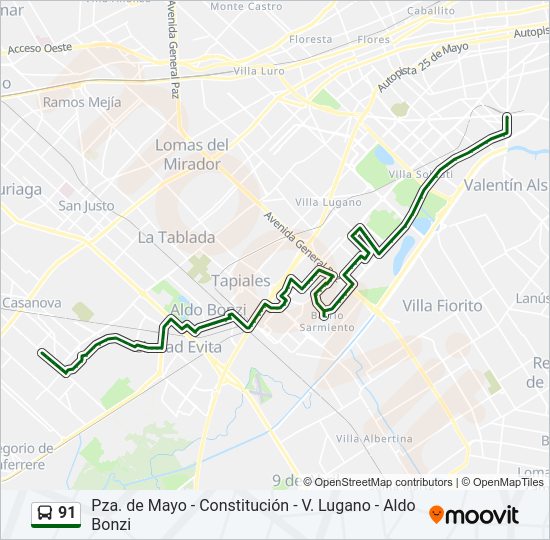 Mapa de 91 de Colectivo
