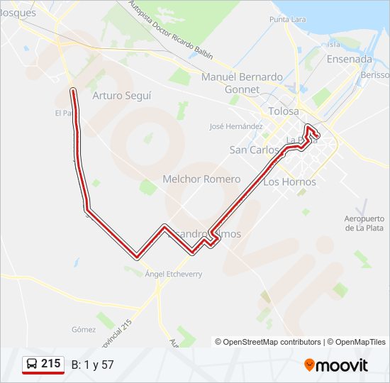 Mapa de 215 de Colectivo